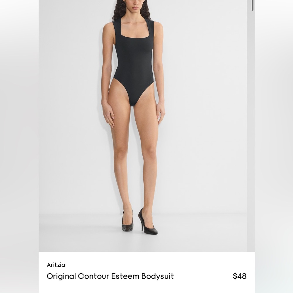 Aritzia Black Esteem Contour Bodysuit